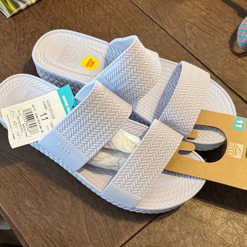 Reef Lavender “crystal” Woven Strap Slides